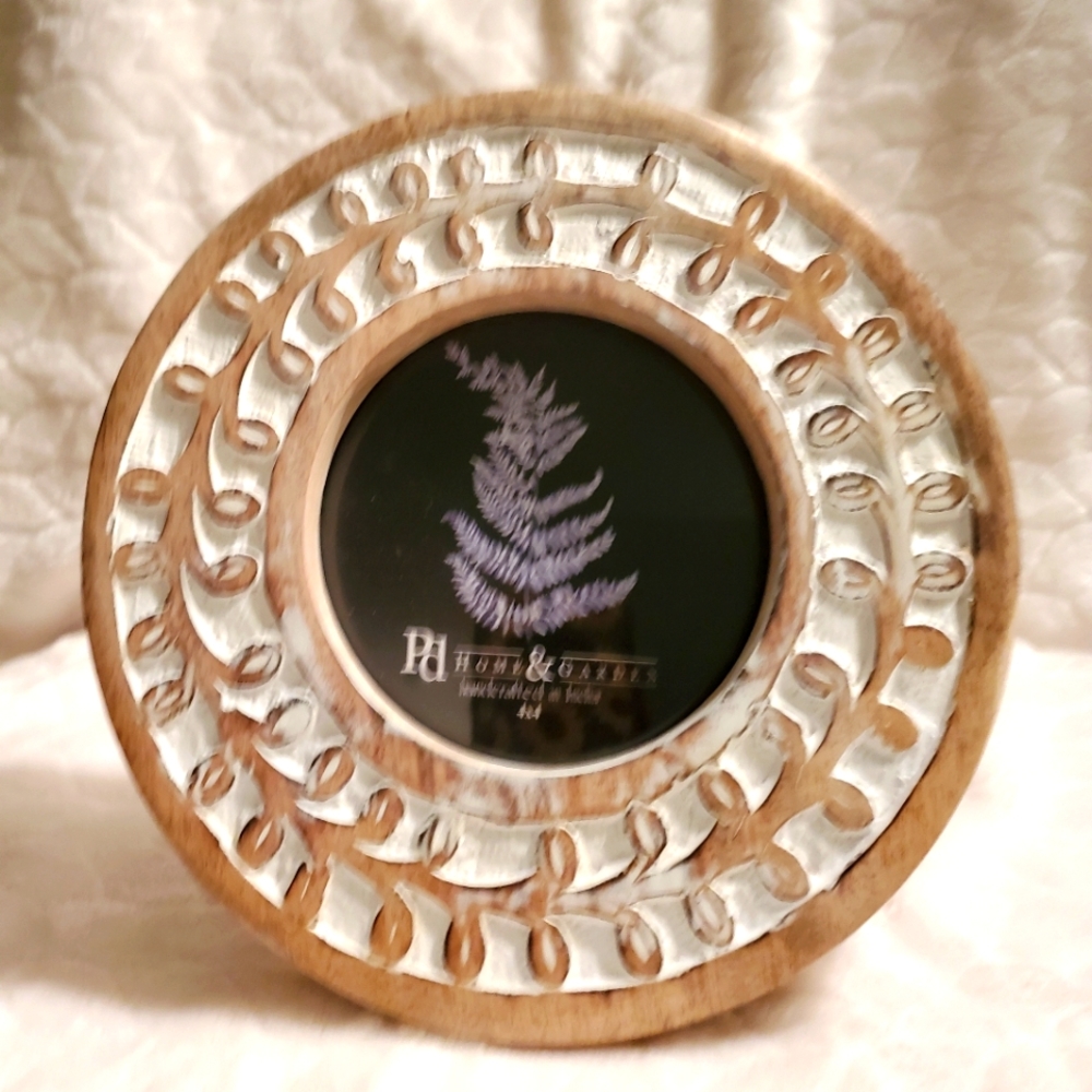 Acacia Wood Round Picture Frame